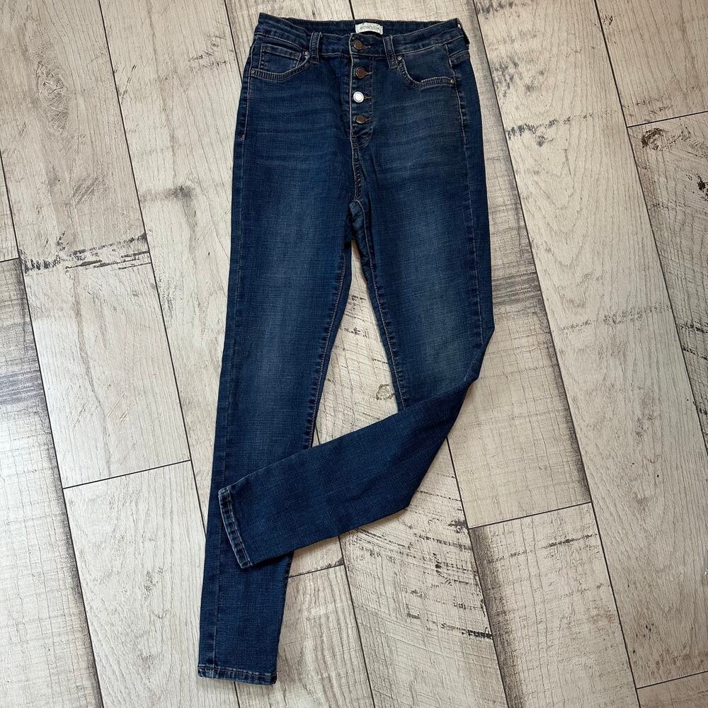 Amaryllis Dark Wash High Rise Button Fly Skinny Jeans Stretch  US 6 / 28 Indie